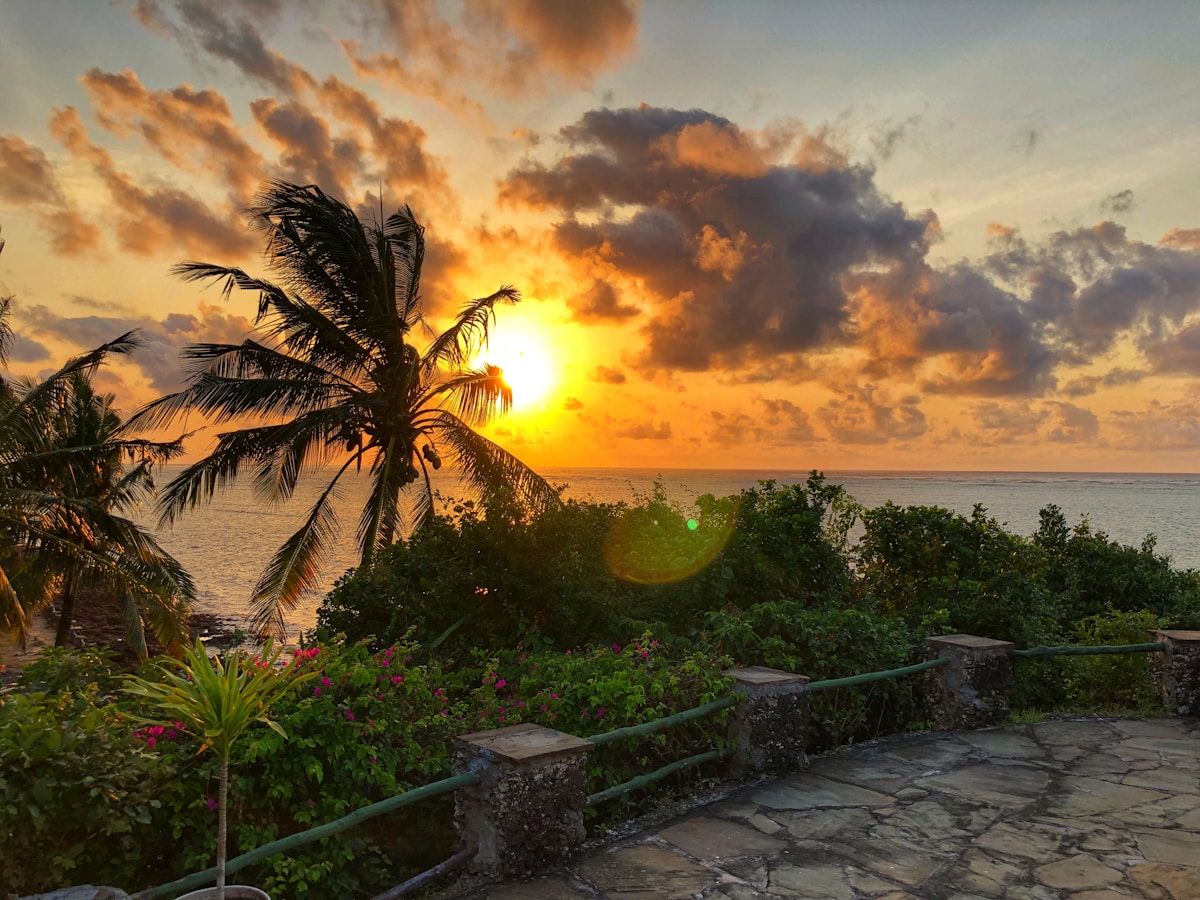 Fort Jesus Mombasa with Portuguese walls and Indian Ocean beyond