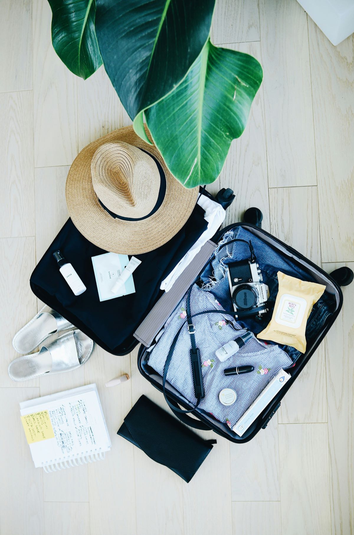 Safari equipment and bag packed for a Kenya wildlife trip